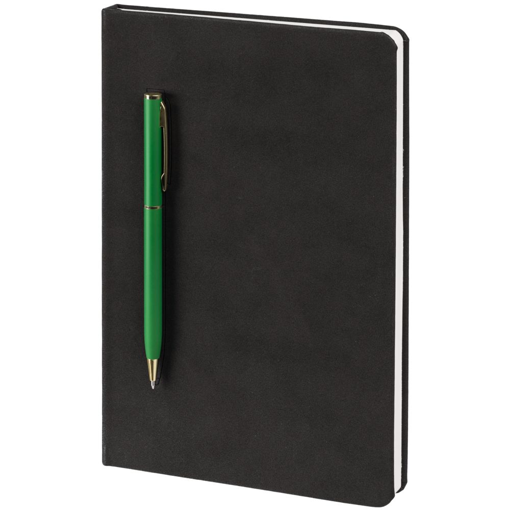 Артикул: P15050.90 — Блокнот Magnet Gold с ручкой, черный с зеленым