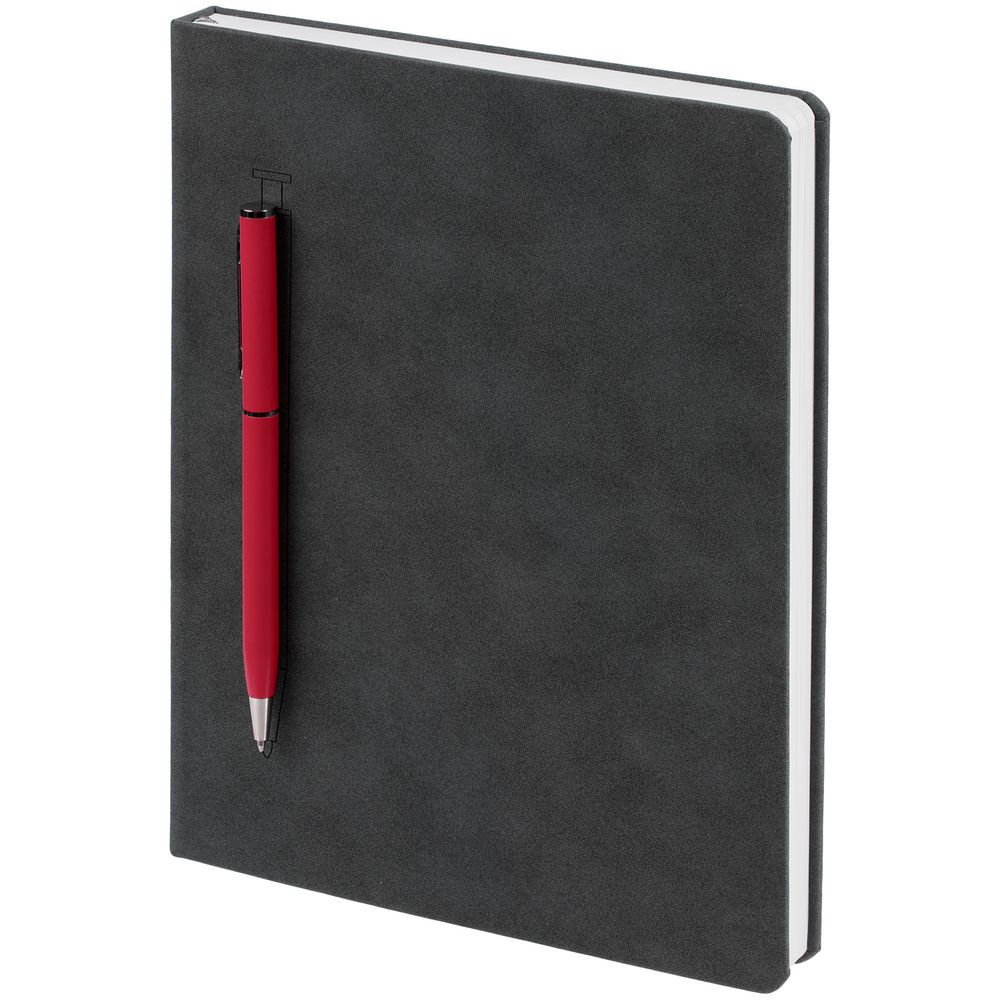 Артикул: P15070.15 — Ежедневник Magnet Chrome с ручкой, серый с красным