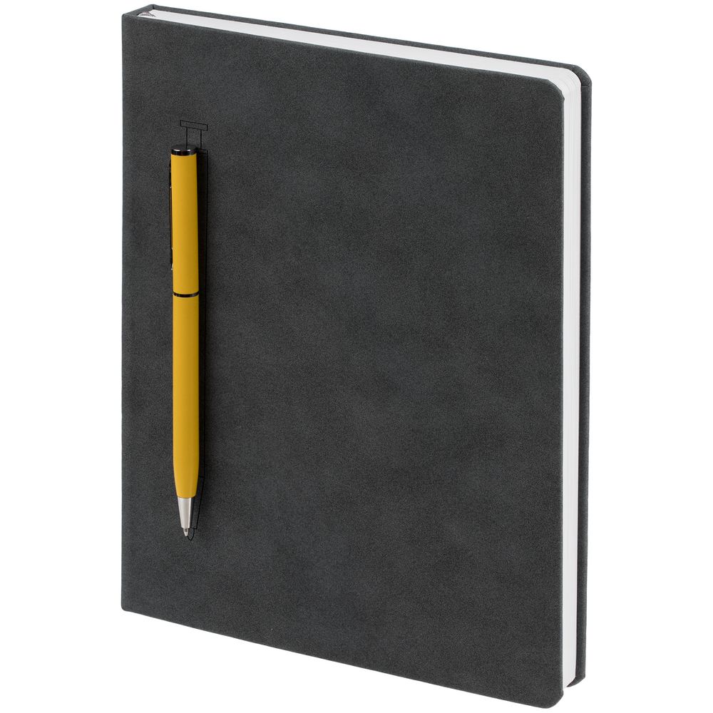 Артикул: P15070.18 — Ежедневник Magnet Chrome с ручкой, серый с желтым