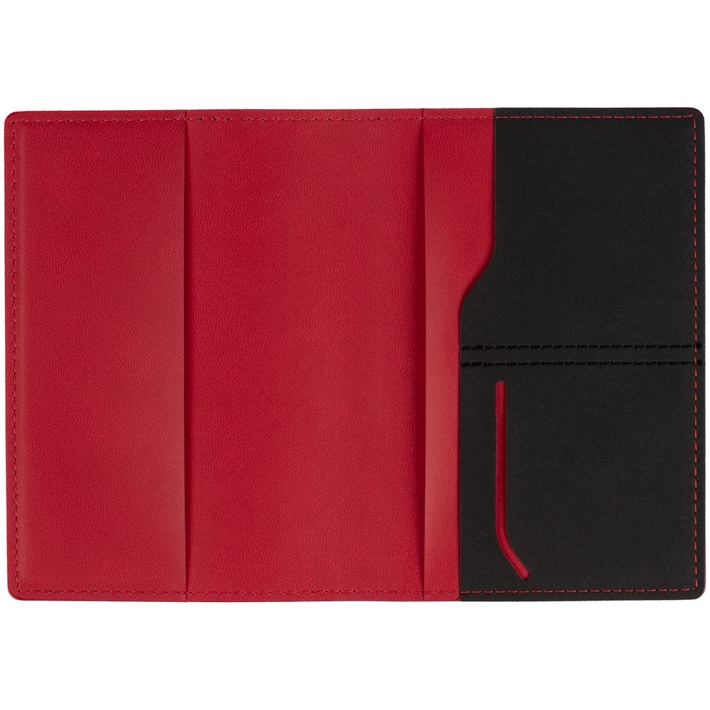 Артикул: P17343.35 — Обложка для паспорта Multimo, черная с красным