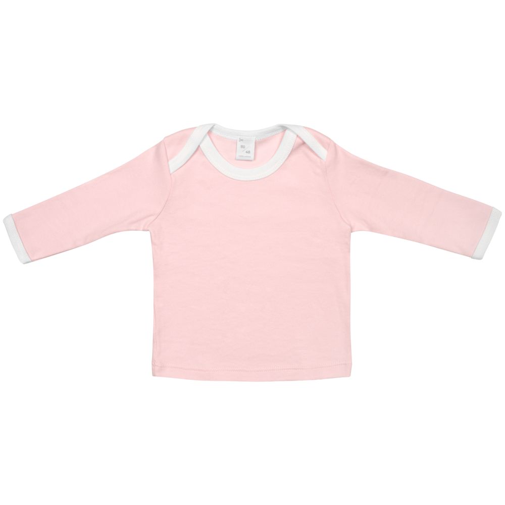 Артикул: P18113.15 — Футболка детская с длинным рукавом Baby Prime, розовая с молочно-белым