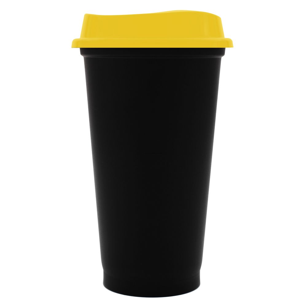 Артикул: P20996.80 — Стакан с крышкой Color Cap Black, черный с желтым