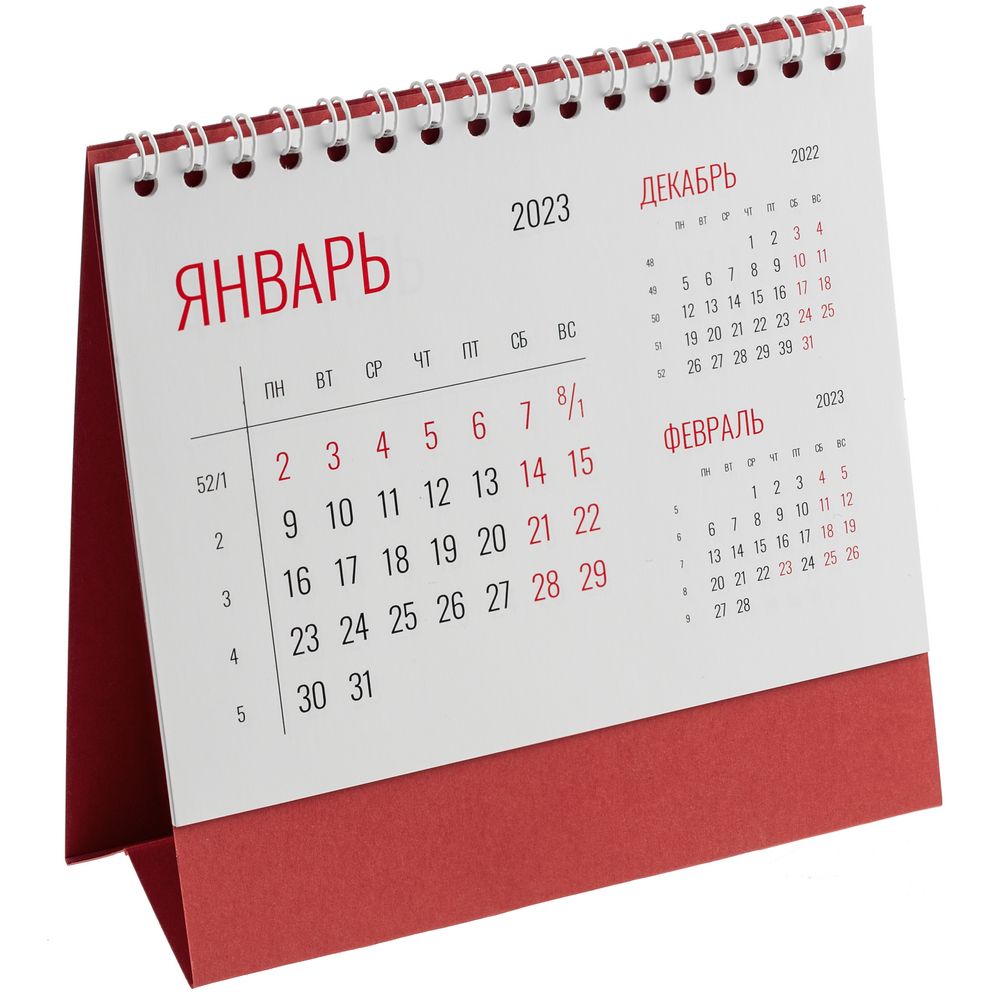 Артикул: P21123.50 — Календарь настольный Datio, красный
