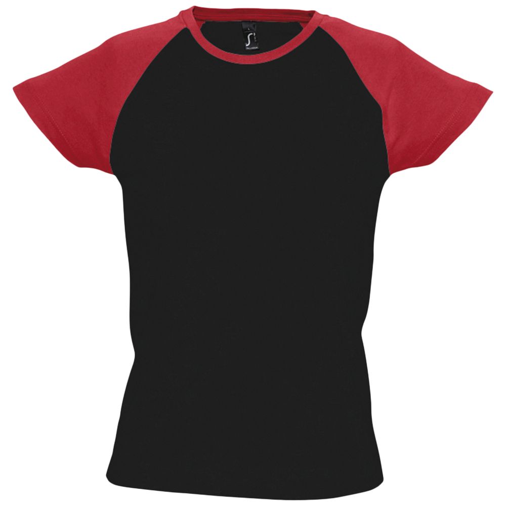 Артикул: P4381.35 — Футболка женская Milky 150, черная с красным