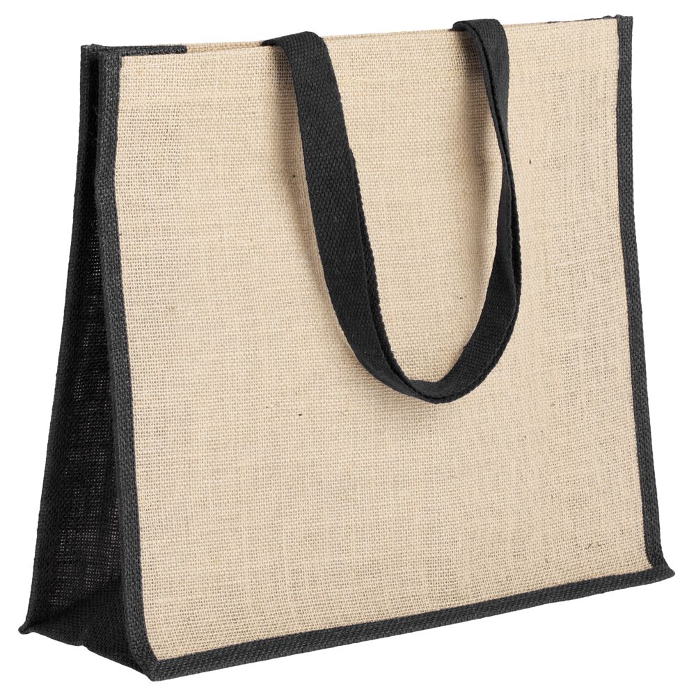 Артикул: P4866.30 — Холщовая сумка для покупок Bagari с черной отделкой