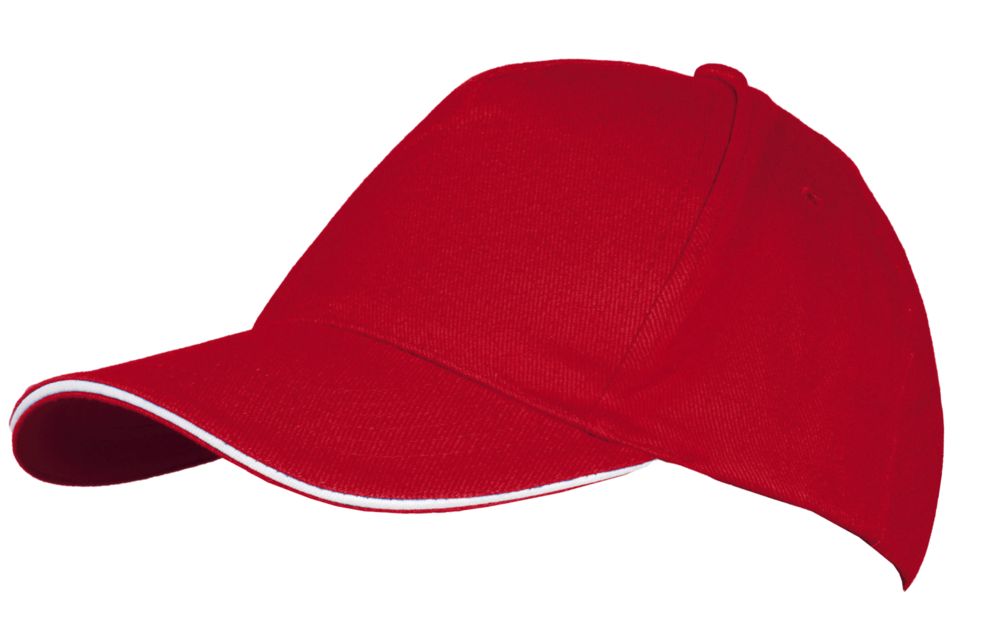 Артикул: P6538.56 — Бейсболка Long Beach, красная с белым