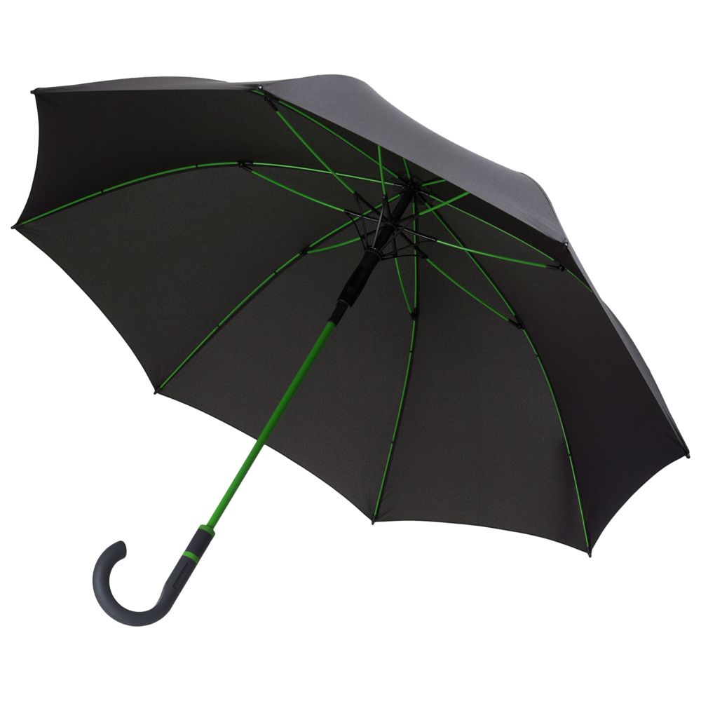 Артикул: P64716.94 — Зонт-трость с цветными спицами Color Style, зеленое яблоко, с серой ручкой