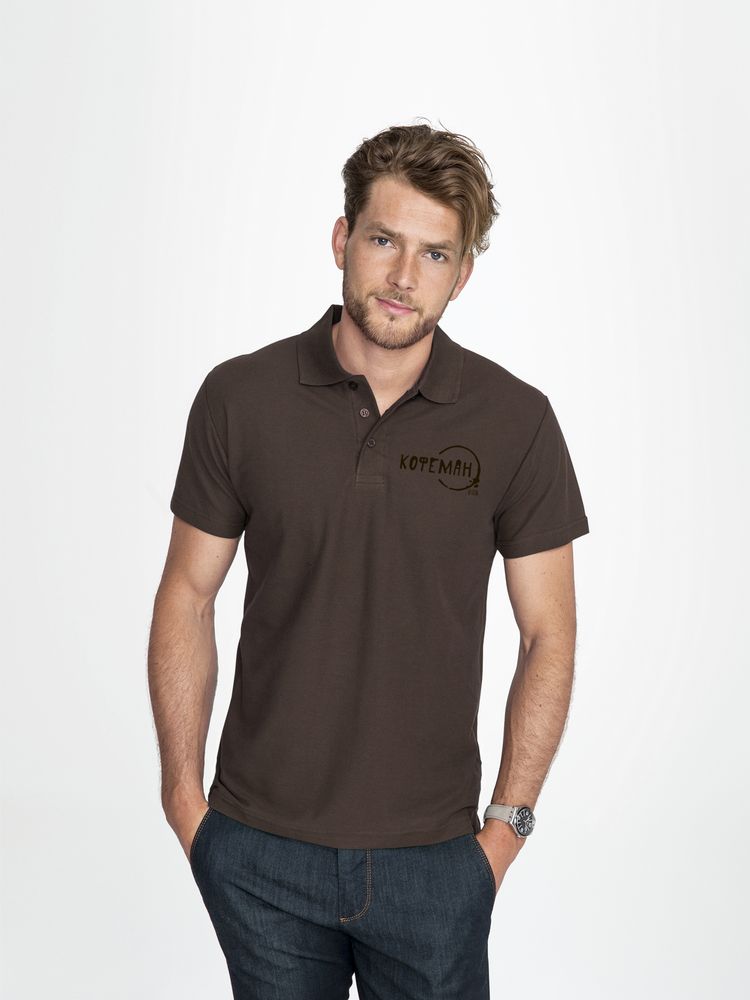 Артикул: P71133.59 — Рубашка поло «Кофеман», шоколадно-коричневая