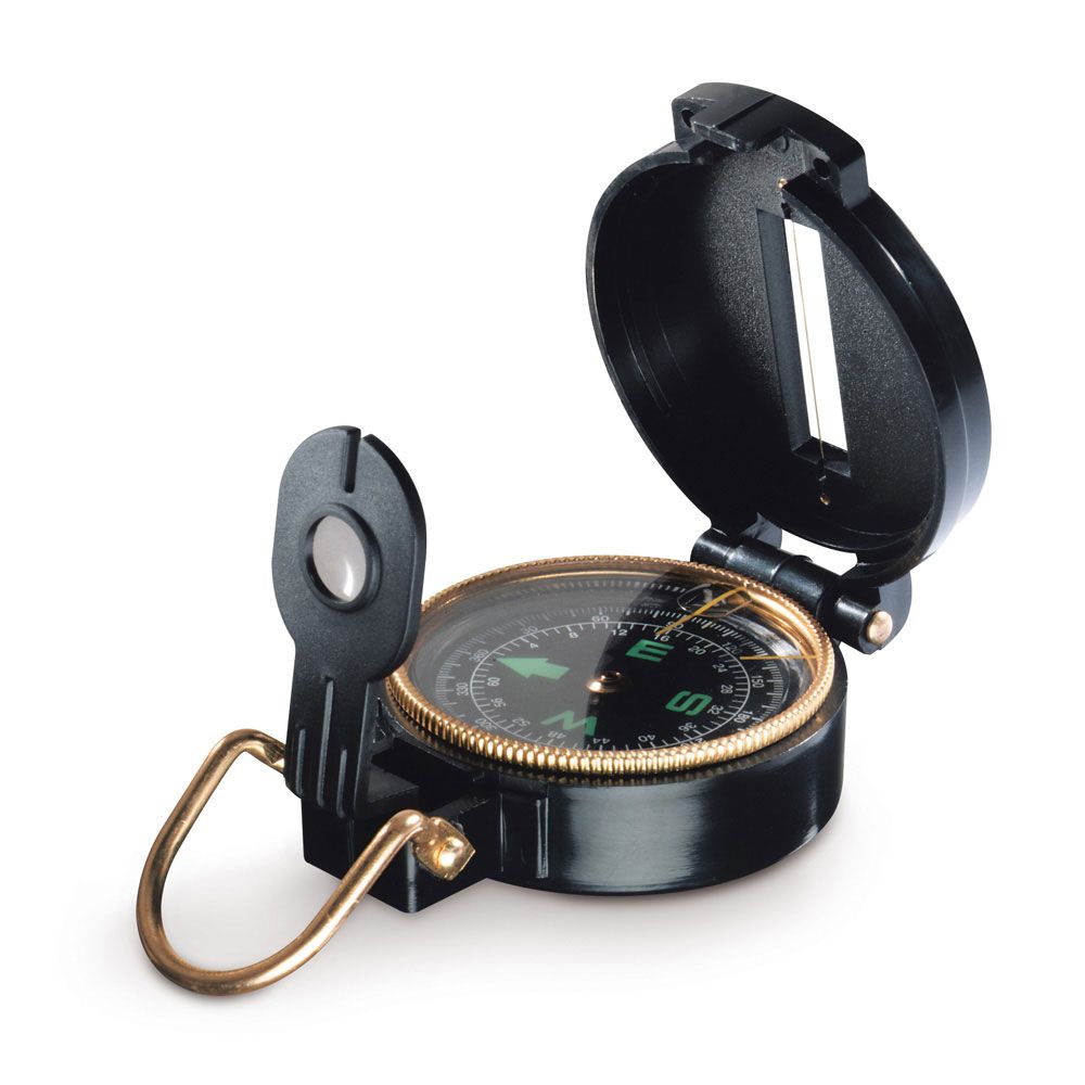 Артикул: P7450.31 — Туристический компас Azimuth, черный с золотой каймой