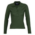 P11317275 - Рубашка поло женская с длинным рукавом Podium 210 темно-зеленая