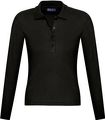 P11317312 - Рубашка поло женская с длинным рукавом Podium 210 черная