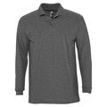 P11353348 - Рубашка поло мужская с длинным рукавом Winter II 210 черный меланж