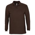 P11353398 - Рубашка поло мужская с длинным рукавом Winter II 210 шоколадно-коричневая