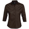 P17010399 - Рубашка женская с рукавом 3/4 Effect 140, темно-коричневая