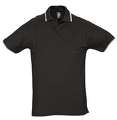 P2502.30 - Рубашка поло мужская с контрастной отделкой Practice 270 черная