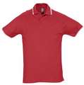 P2502.50 - Рубашка поло мужская с контрастной отделкой Practice 270, красный/белый
