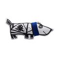 P7796.64 - Игрушка «Собака в шарфе», малая, белая с синим