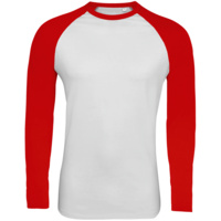 P02942987 - Футболка мужская с длинным рукавом Funky Lsl, белая с красным