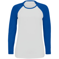 P02943907 - Футболка женская с длинным рукавом Milky Lsl, белая с ярко-синим