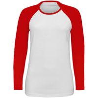 Футболка женская с длинным рукавом Milky Lsl, белая с красным (P02943987)