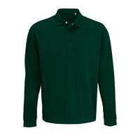 P03990291 - Рубашка поло оверсайз с длинным рукавом Heritage, темно-зеленая