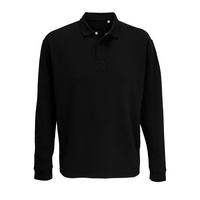 Рубашка поло оверсайз с длинным рукавом Heritage, черная (P03990312)