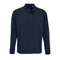 P03990319 - Рубашка поло оверсайз с длинным рукавом Heritage, темно-синяя