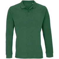 Рубашка поло унисекс с длинным рукавом Planet LSL, темно-зеленая (P04241264)