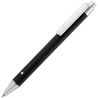 Ручка шариковая Button Up, черная с серебристым (P10773.31)