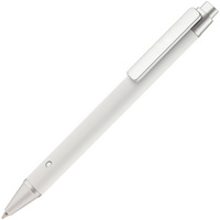 Ручка шариковая Button Up, белая с серебристым (P10773.61)