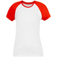 Футболка женская T-bolka Bicolor Lady, белая с красным (P11142.50)