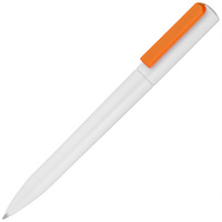 Ручка шариковая Split White Neon, белая с оранжевым (P11338.62)