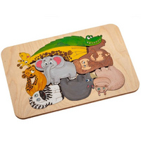 Пазл-раскраска Wood Games, африканские животные (P11496.02)