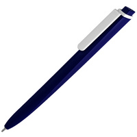 Ручка шариковая Pigra P02 Mat, темно-синяя с белым (P11581.46)