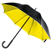 P13040.38 - Зонт-трость Downtown, черный с желтым