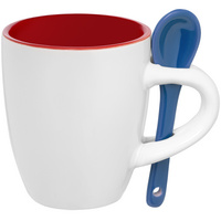 Кофейная кружка Pairy с ложкой, красная с синей (P13138.54)