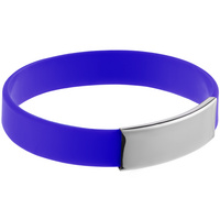 Силиконовый браслет Brisky с металлическим шильдом, синий (P13746.40)