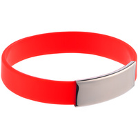 P13746.50 - Силиконовый браслет Brisky с металлическим шильдом, красный