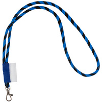 Шнурок для бейджа Tube Long, черный с синим (P14006.34)