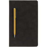 Блокнот Magnet Chrome с ручкой, черный с желтым (P15016.80)