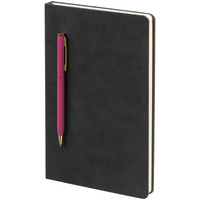 Блокнот Magnet Gold с ручкой, черный с розовым (P15050.15)