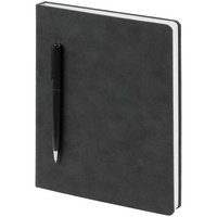Ежедневник Magnet Chrome с ручкой, серый с черным (P15070.13)