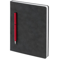 Ежедневник Magnet Chrome с ручкой, серый с красным (P15070.15)