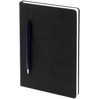 Ежедневник Magnet Chrome с ручкой, черный c синим (P15070.40)