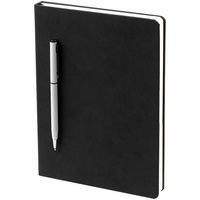 Ежедневник Magnet Chrome с ручкой, черный c белым (P15070.60)
