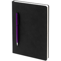 Ежедневник Magnet Chrome с ручкой, черный c фиолетовым (P15070.70)