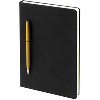 Ежедневник Magnet Chrome с ручкой, черный c желтым (P15070.80)