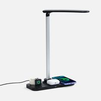 Настольная лампа с беспроводной зарядкой Power Light, черная (P15767.30)