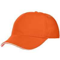 P15848.20 - Бейсболка Classic, оранжевая с белым кантом