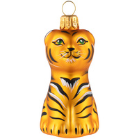 Елочная игрушка «Бенгальский тигр» в коробке, золотистая с росписью (P14057.00)
